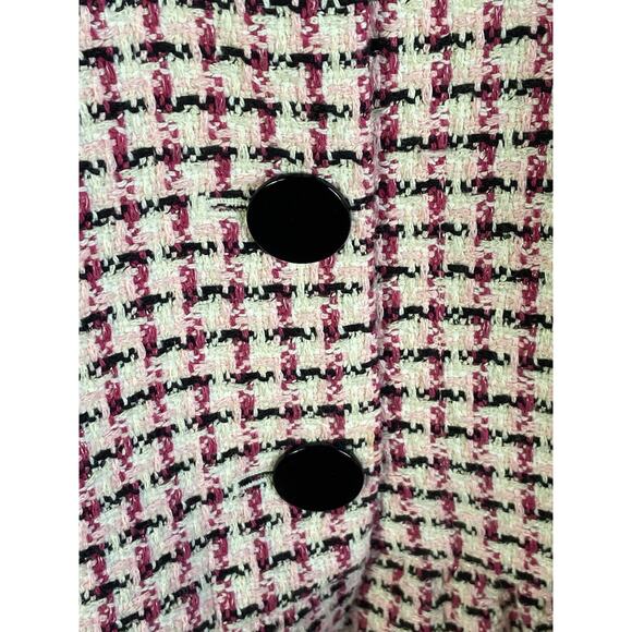 Kate Spade Pink Tweed Peplum Blazer Womens 14 Preppy Academia Old Money Timeless - Picture 9 of 16